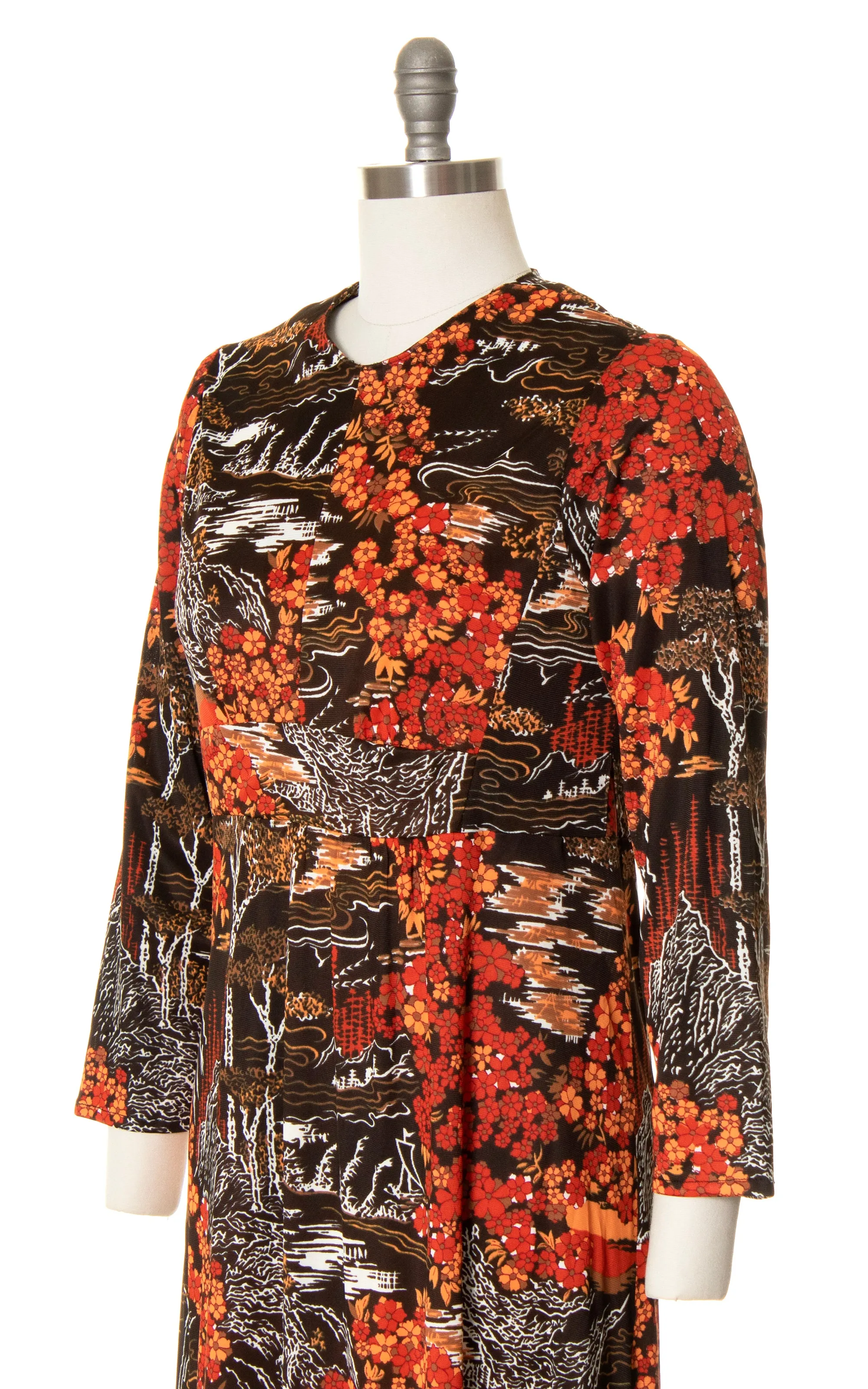 1970s Japanese Nature Maxi Dress | medium/large