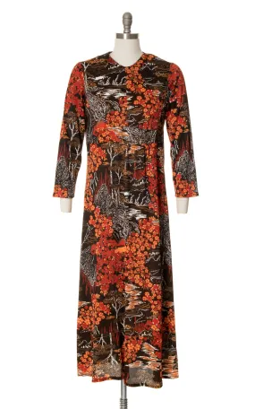 1970s Japanese Nature Maxi Dress | medium/large