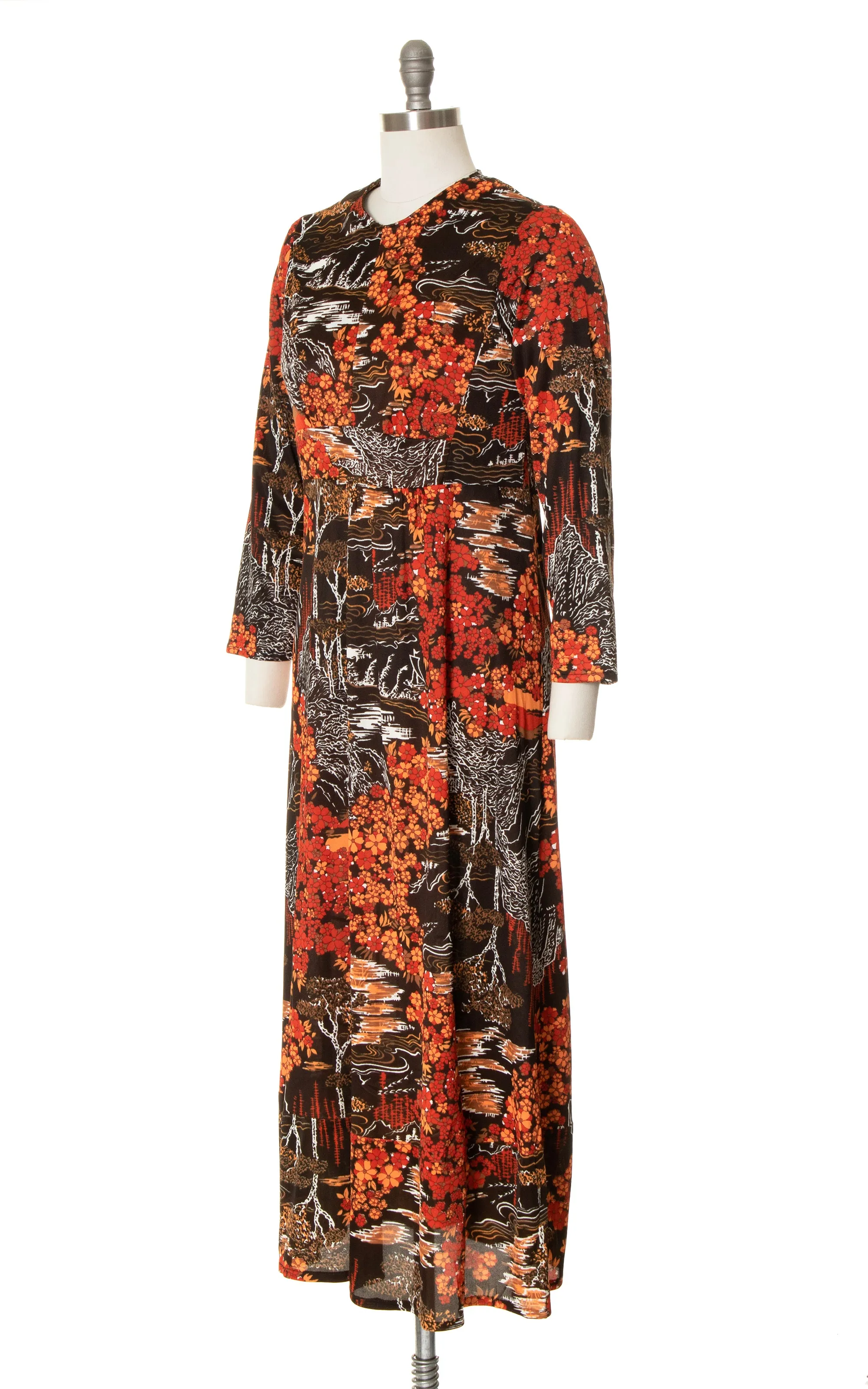 1970s Japanese Nature Maxi Dress | medium/large