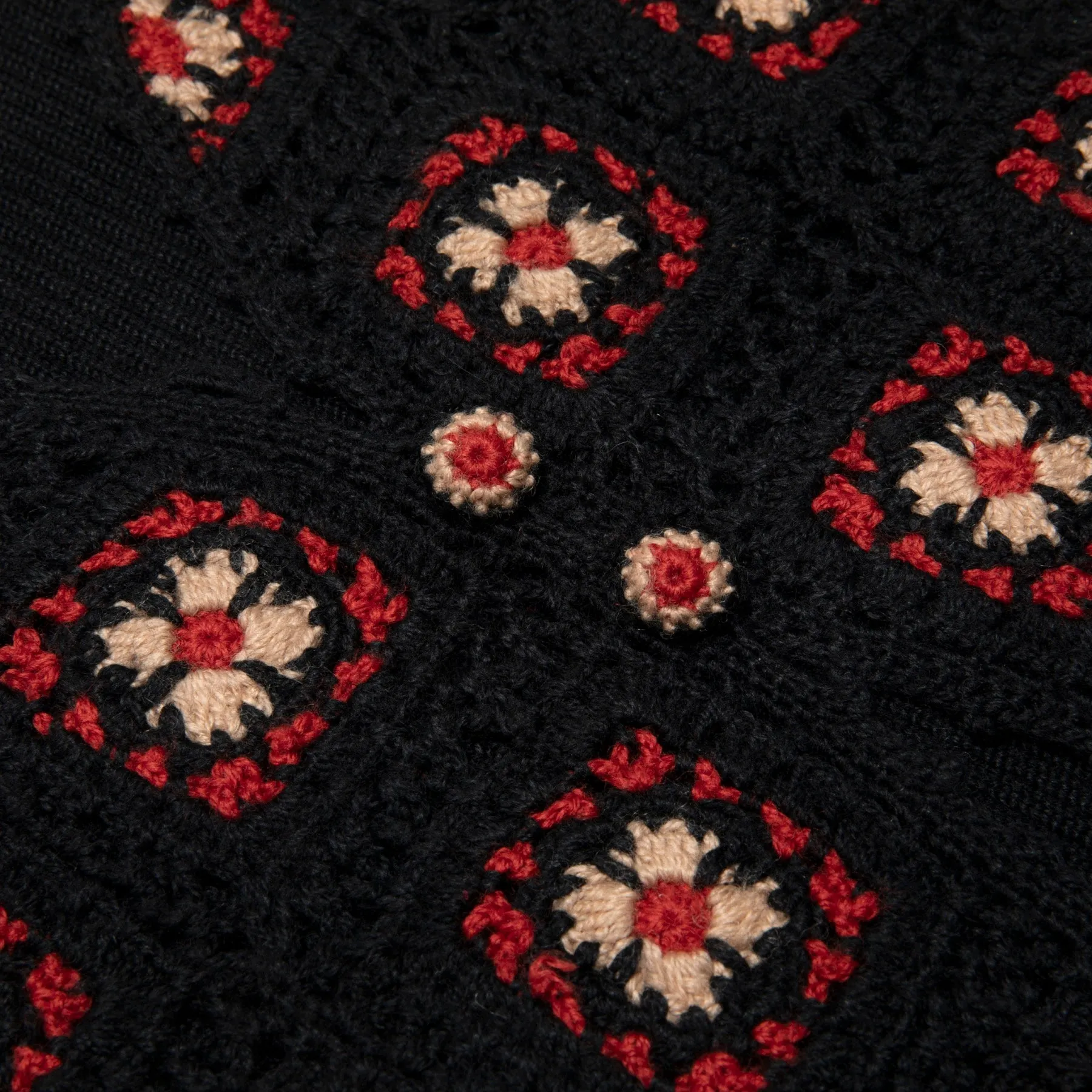 70s Dutch Artisinal Chrochet Foral Motif Vest