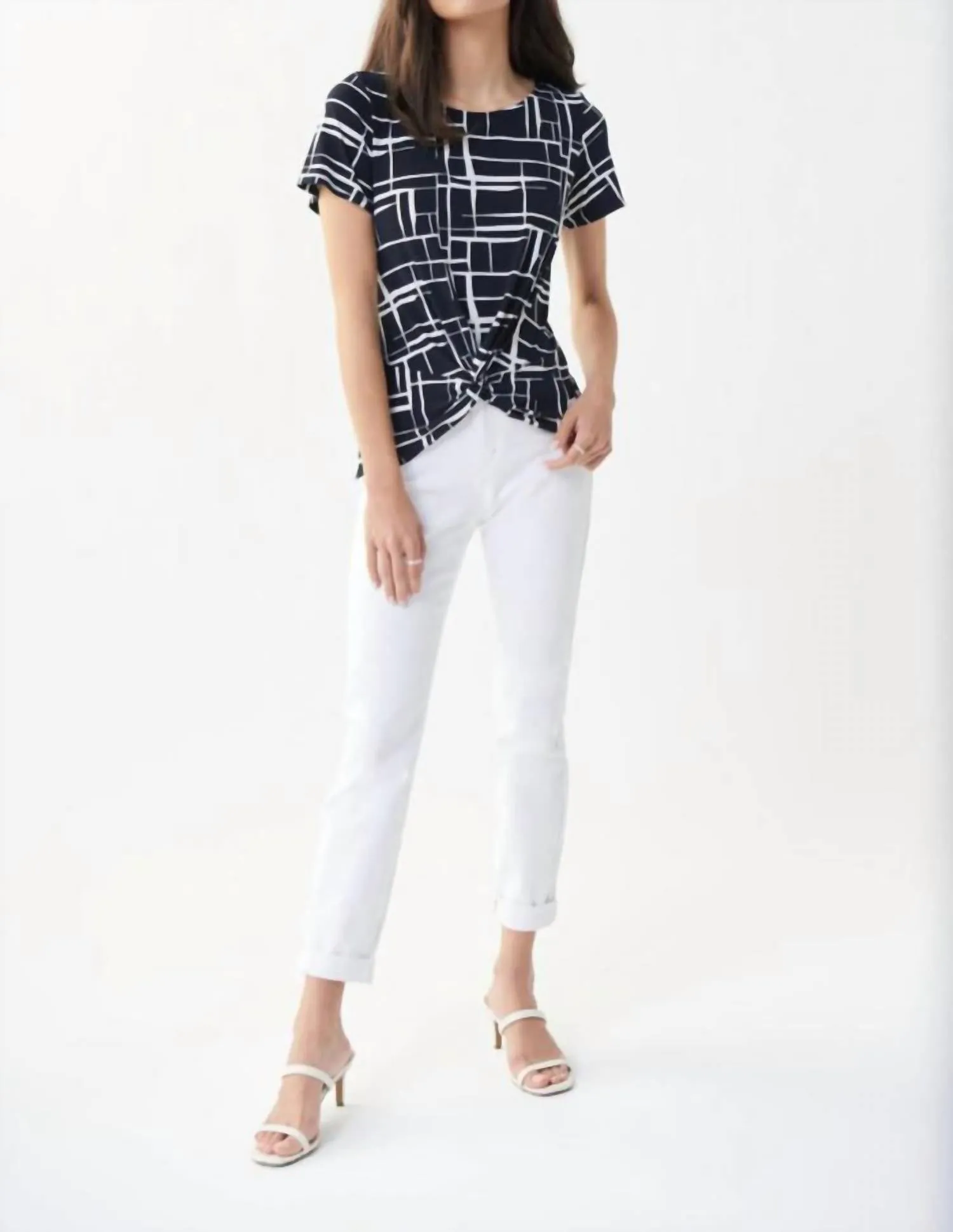 ABSTRACT TIE FRONT TOP