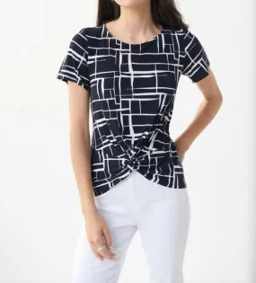 ABSTRACT TIE FRONT TOP