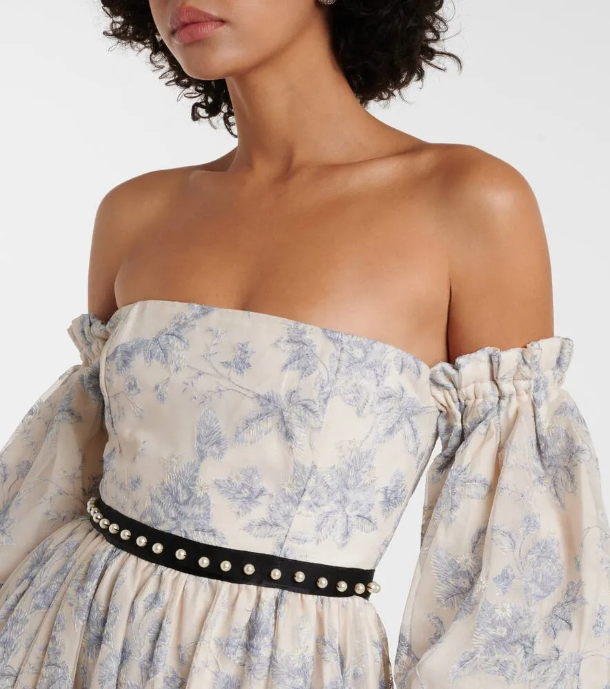 Agua by Agua Bendita Alheli balloon-sleeve floral maxi dress