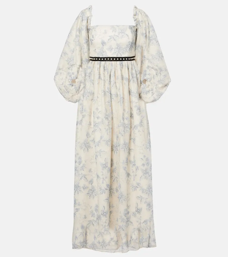 Agua by Agua Bendita Alheli balloon-sleeve floral maxi dress