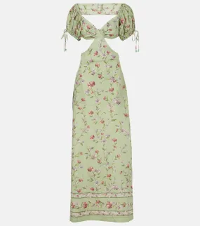 Agua by Agua Bendita Cielo Honeysuckle floral linen maxi dress