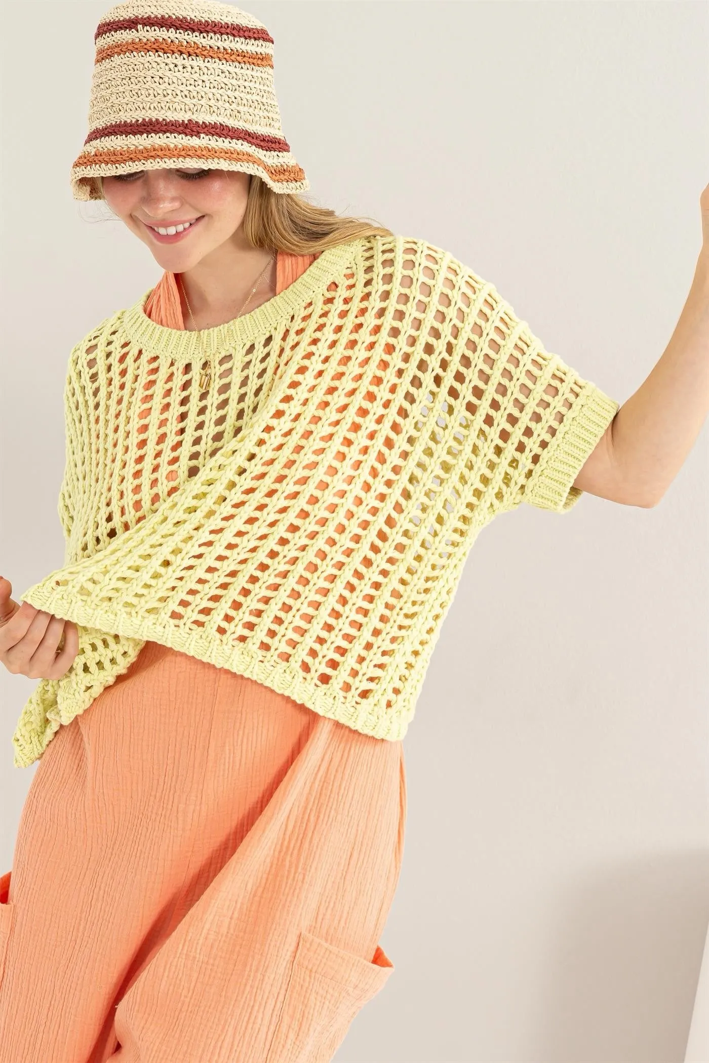 Beach Babe Open Stitch Crochet Pullover