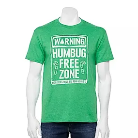 Celebrate Together Men's "Humbug Free Zone" Graphic Tee | Holiday Humor
