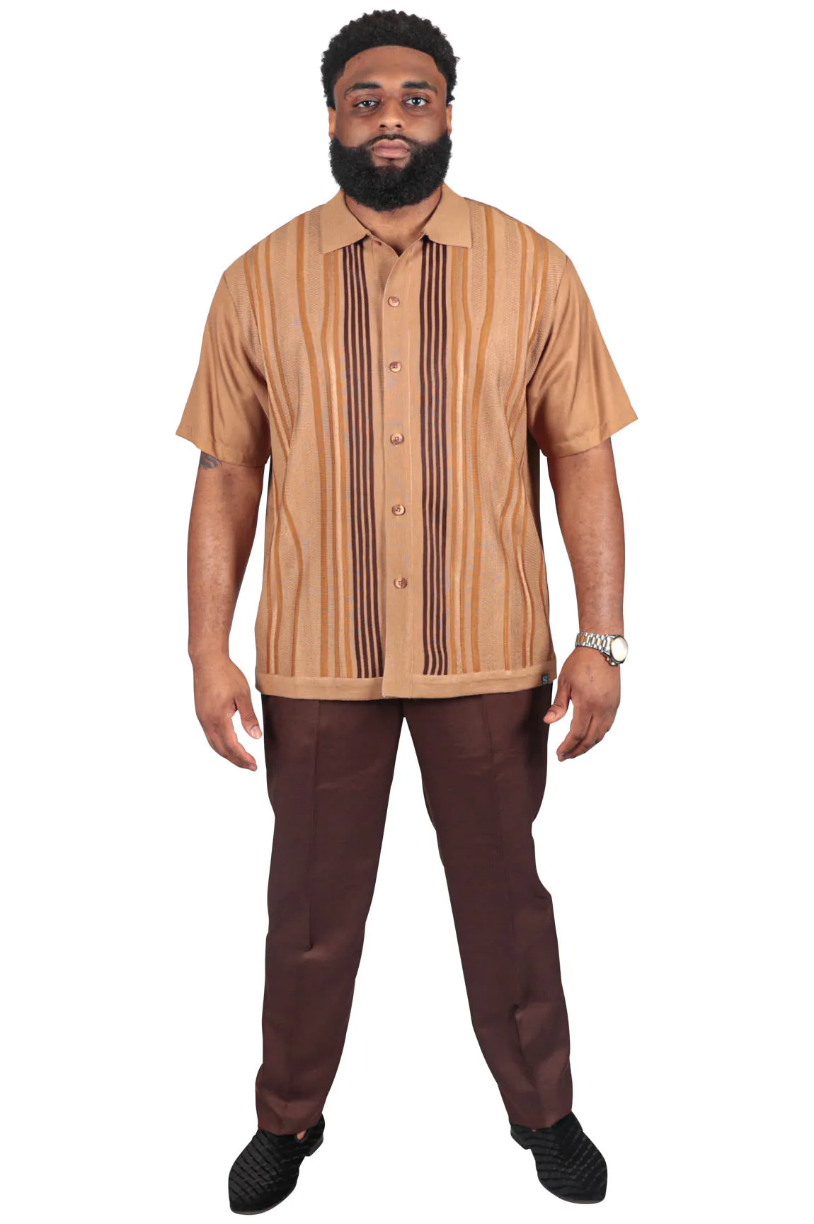 Classic Man 2 Piece Pant Set, Tan/Brown