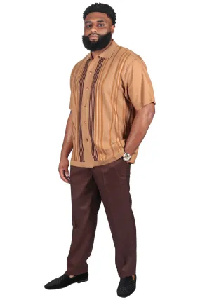 Classic Man 2 Piece Pant Set, Tan/Brown