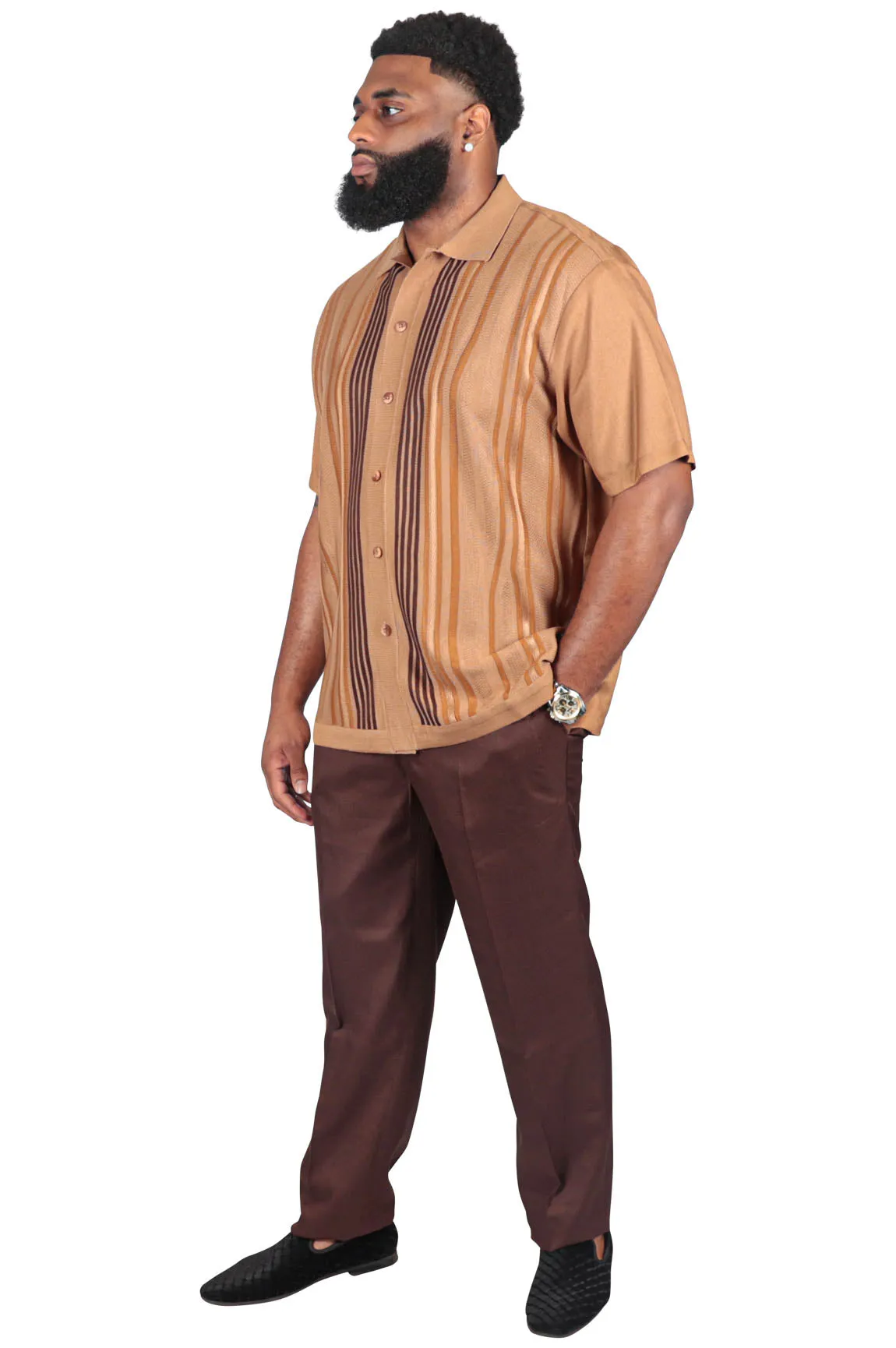 Classic Man 2 Piece Pant Set, Tan/Brown