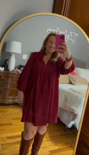 Cranberry Craze Flowy Dress
