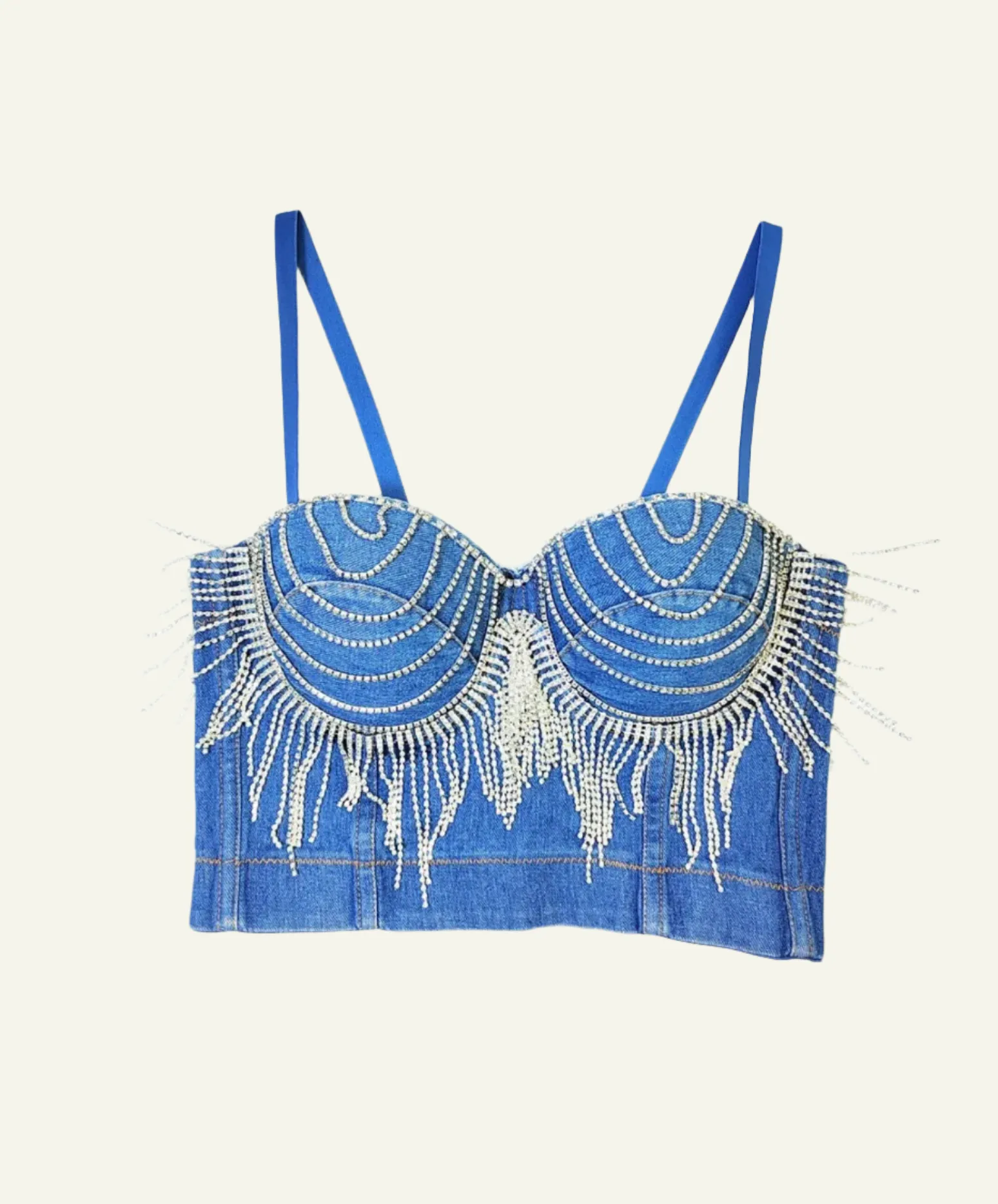 Denim Glitter Sun Top