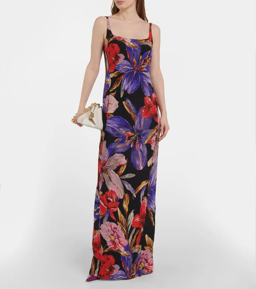 Dries Van Noten Floral silk-blend maxi dress