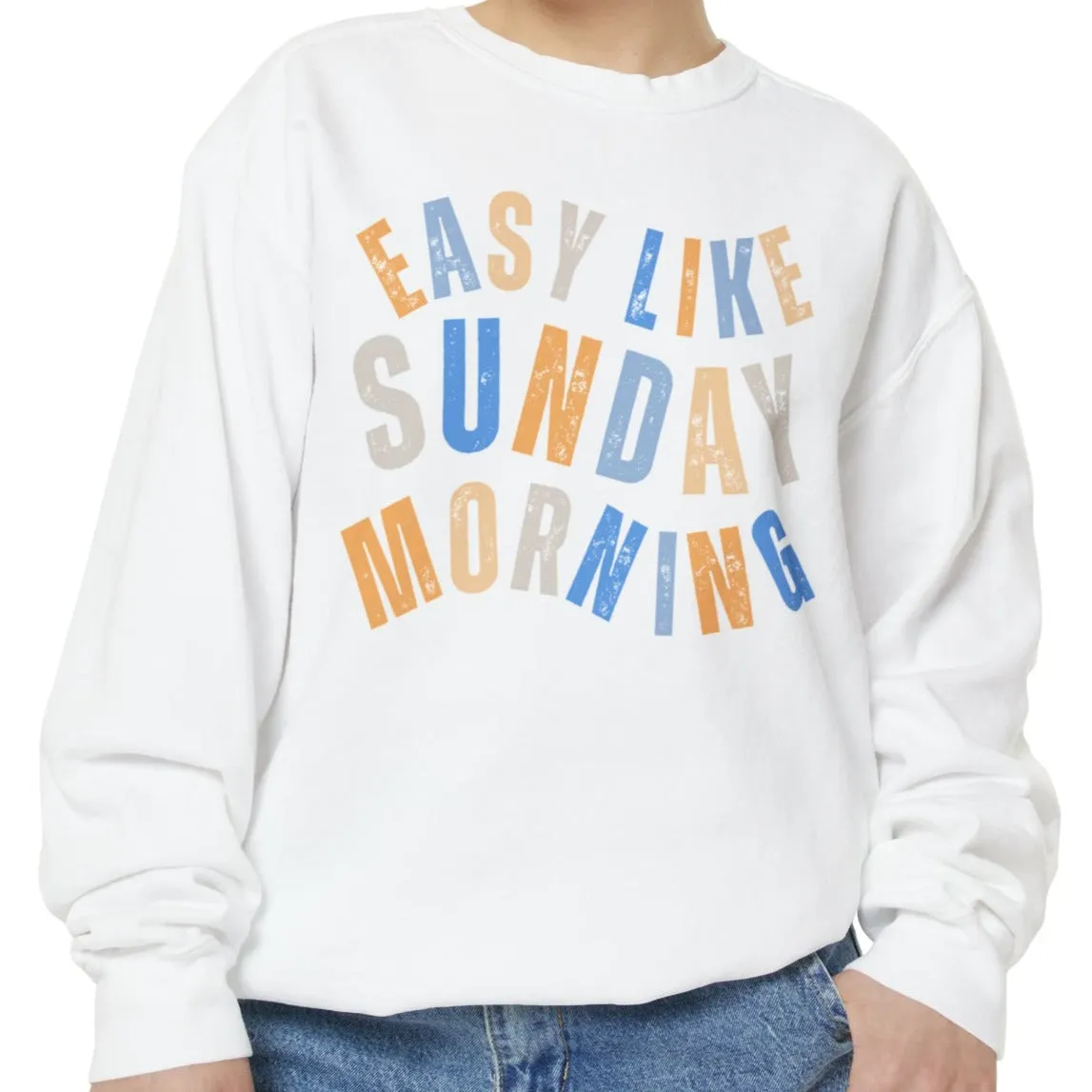Easy Like Sunday Morning Cozy Comfort Colors Women's Sweatshirt - Relax in Style
