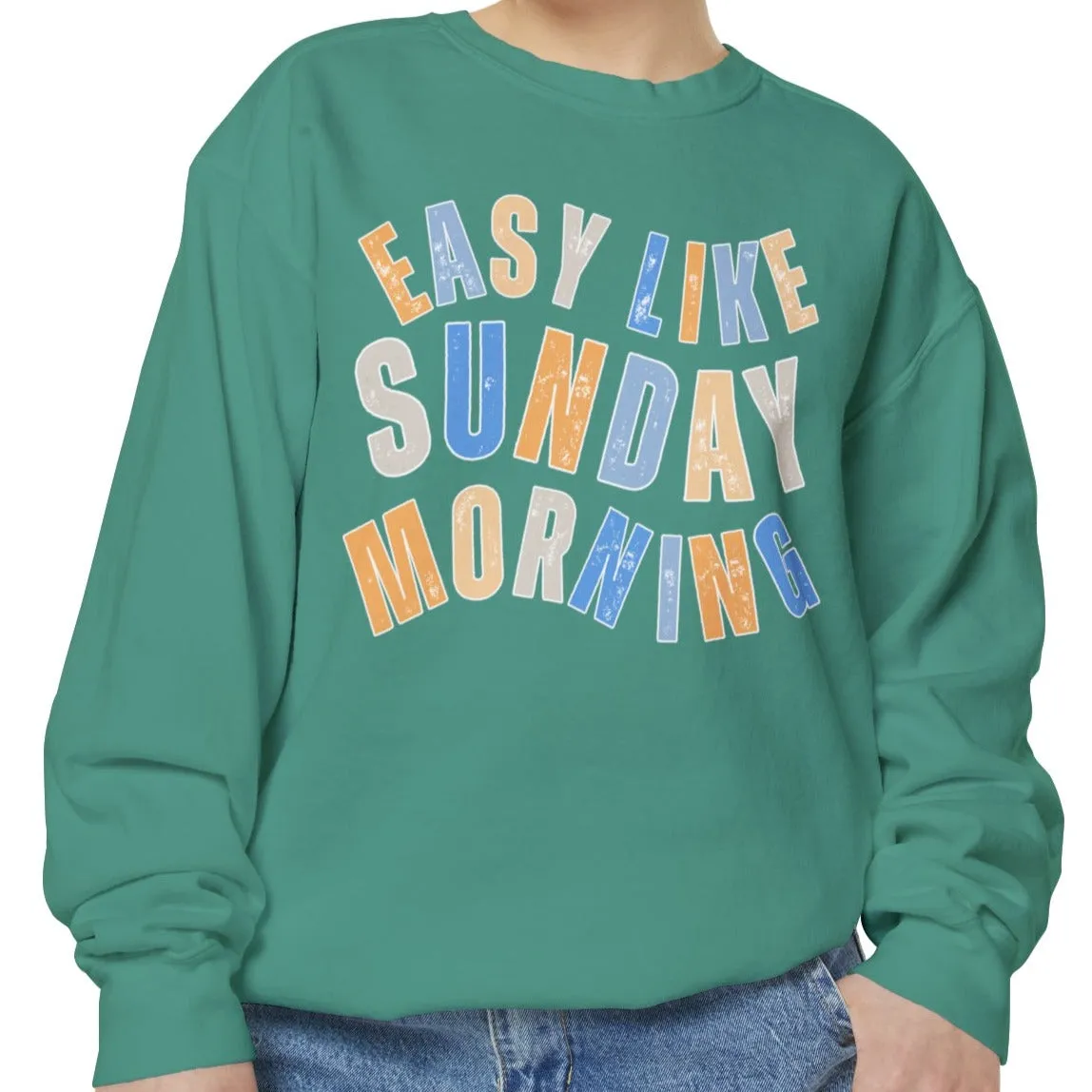 Easy Like Sunday Morning Cozy Comfort Colors Women's Sweatshirt - Relax in Style