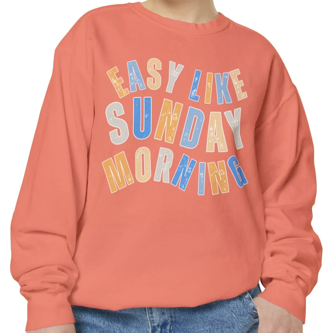 Easy Like Sunday Morning Cozy Comfort Colors Women's Sweatshirt - Relax in Style