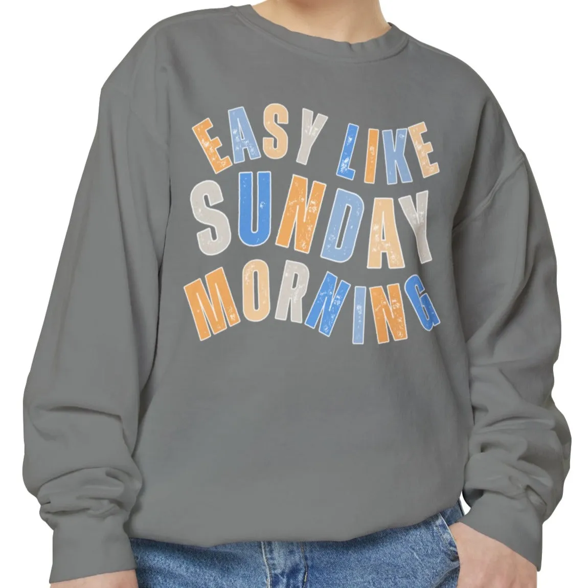Easy Like Sunday Morning Cozy Comfort Colors Women's Sweatshirt - Relax in Style