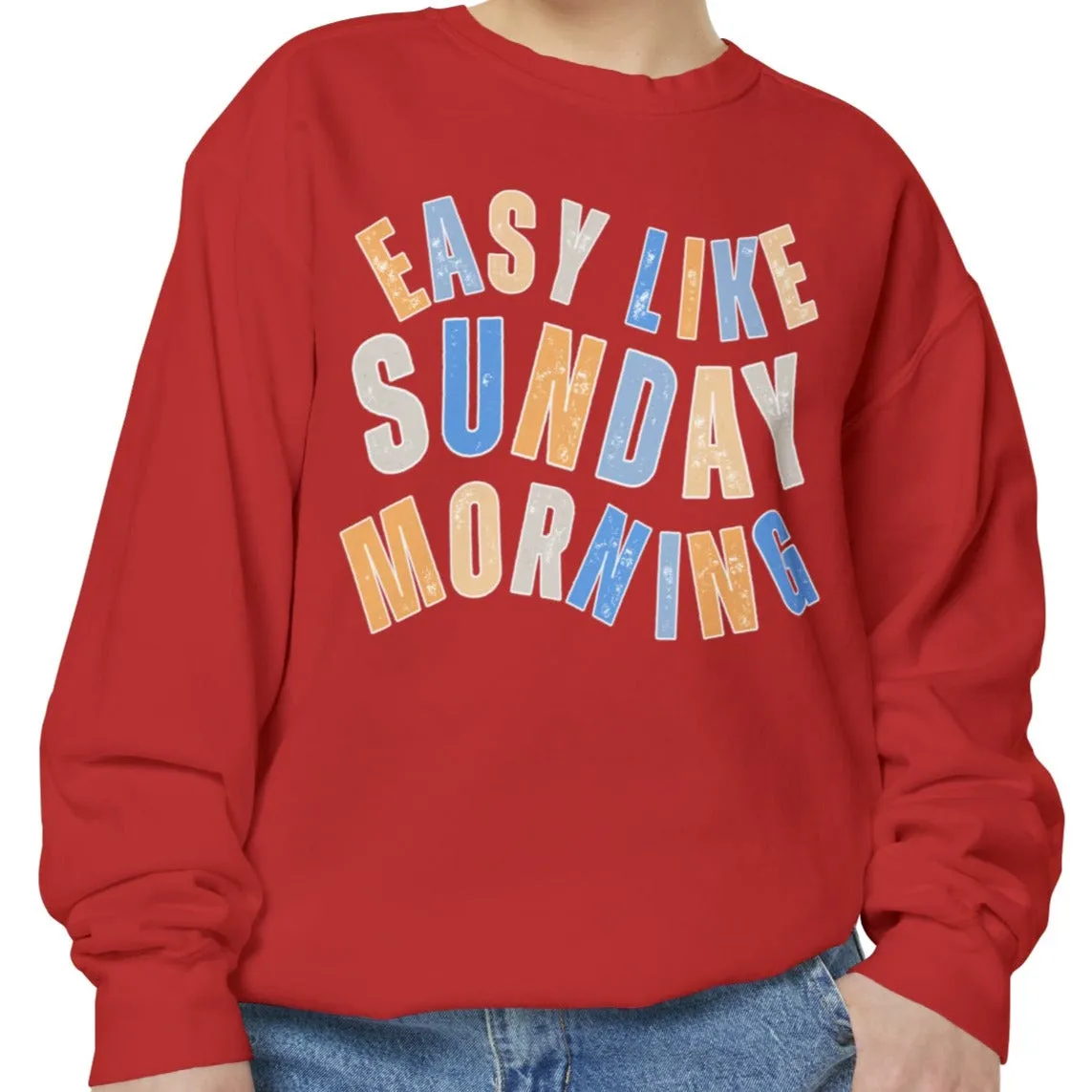 Easy Like Sunday Morning Cozy Comfort Colors Women's Sweatshirt - Relax in Style