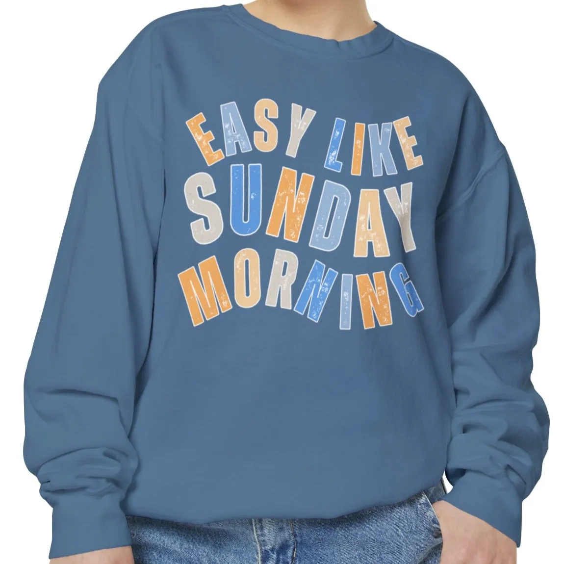 Easy Like Sunday Morning Cozy Comfort Colors Women's Sweatshirt - Relax in Style