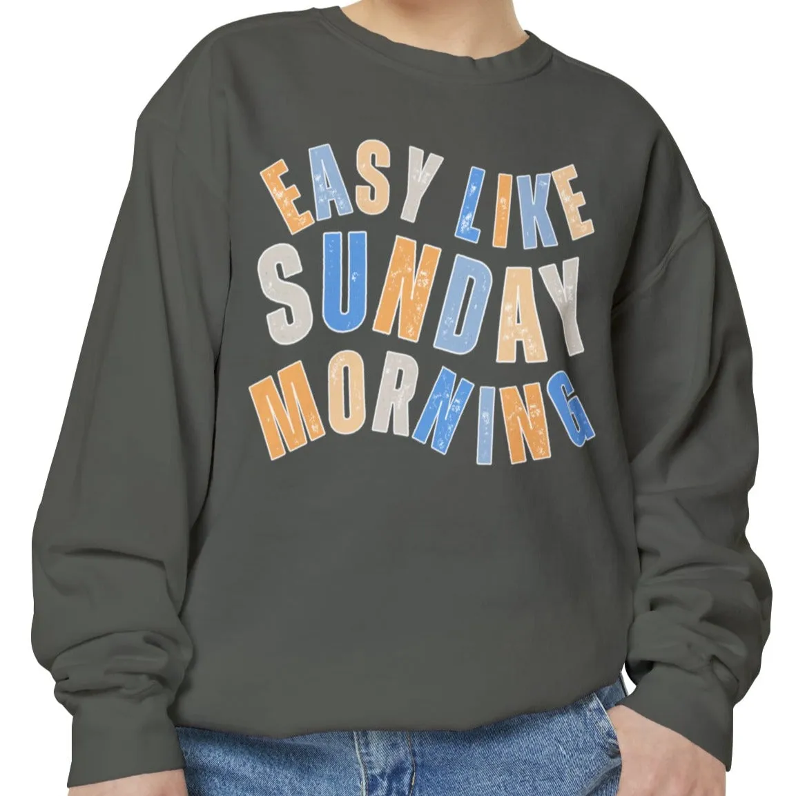 Easy Like Sunday Morning Cozy Comfort Colors Women's Sweatshirt - Relax in Style