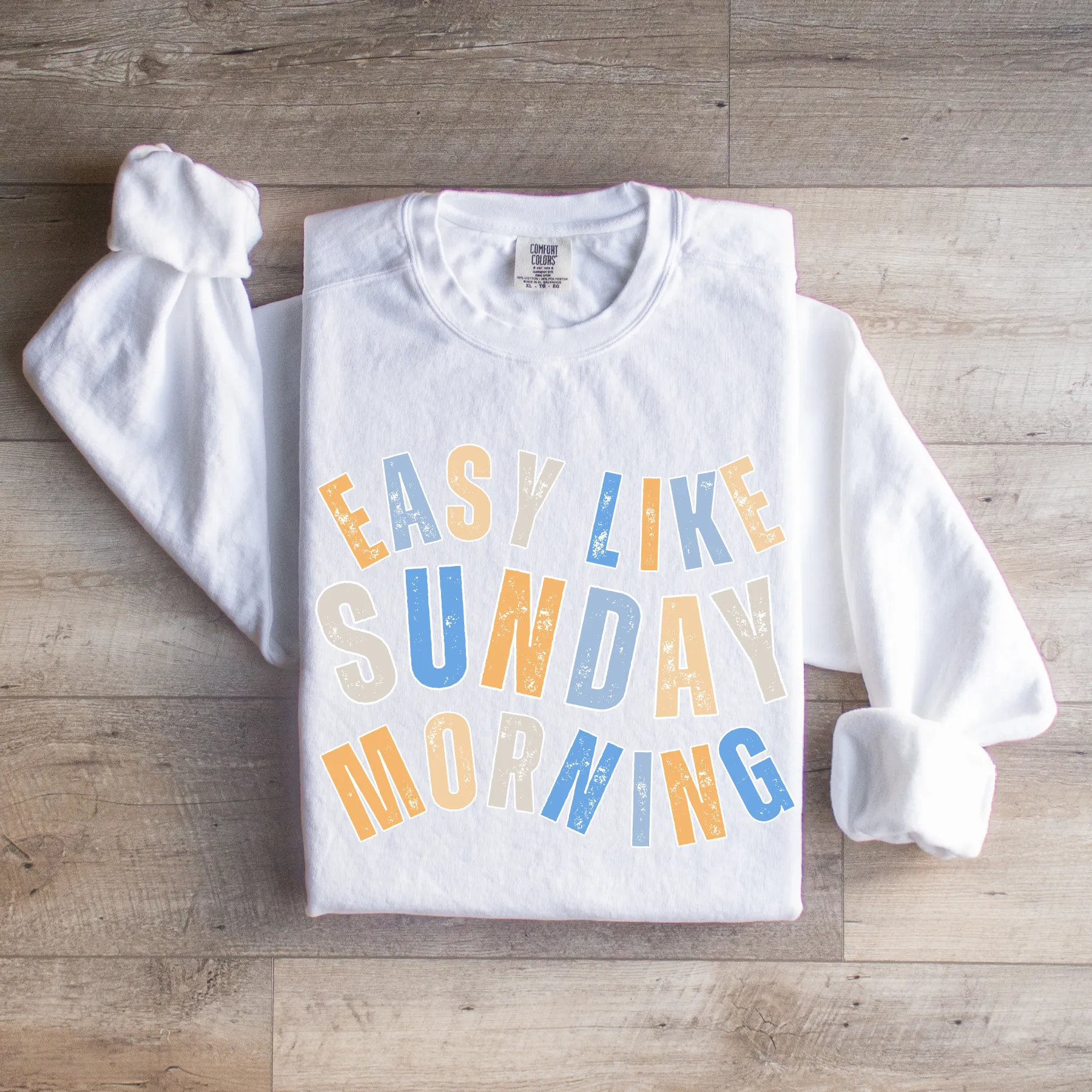 Easy Like Sunday Morning Cozy Comfort Colors Women's Sweatshirt - Relax in Style