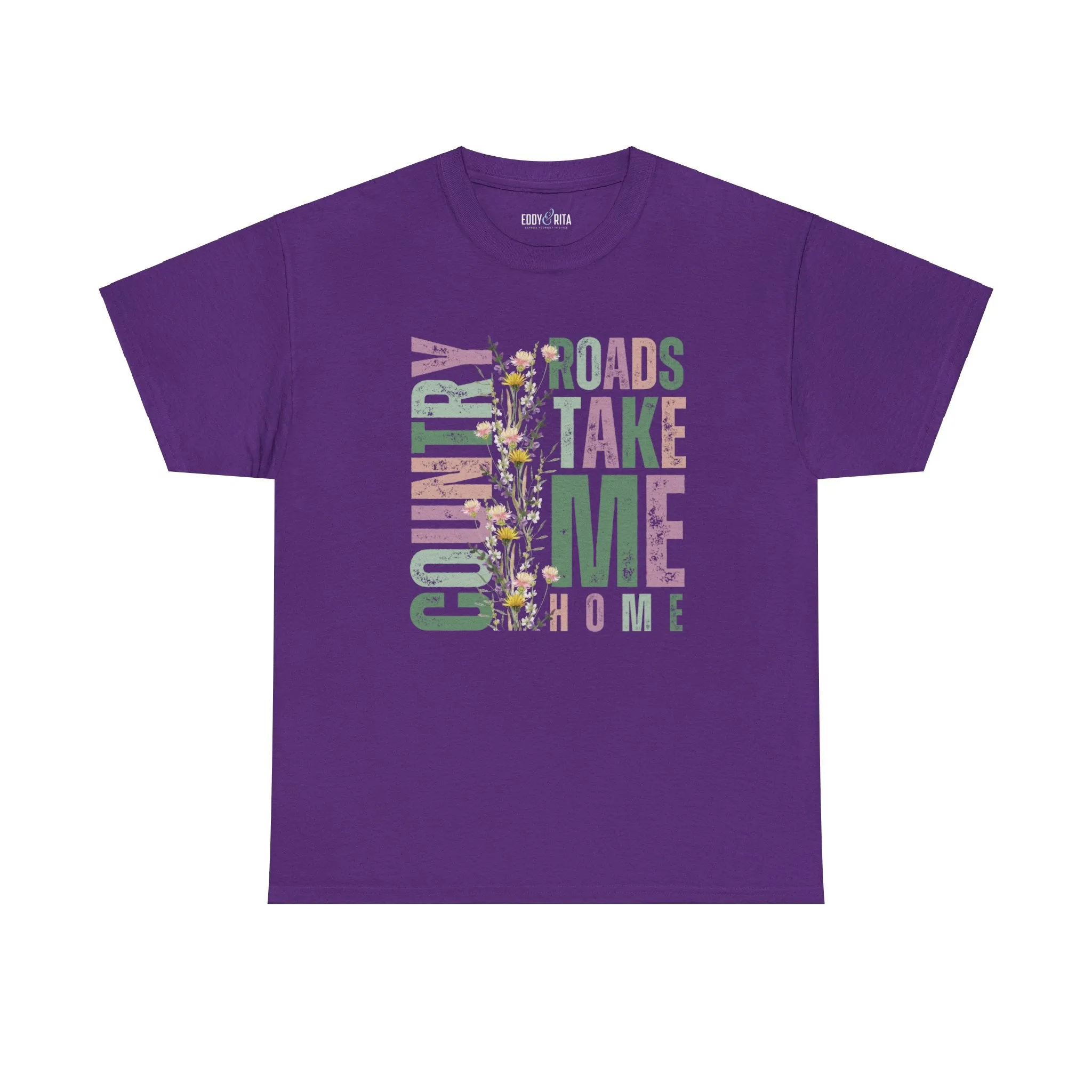 Eddy and Rita Women's Comfort Colors T-Shirt - "Country Roads Take Me Home" Retro Graphic Tee