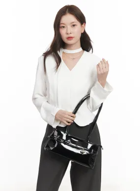 Elegant Buttoned V-Neck Blouse Top CM511