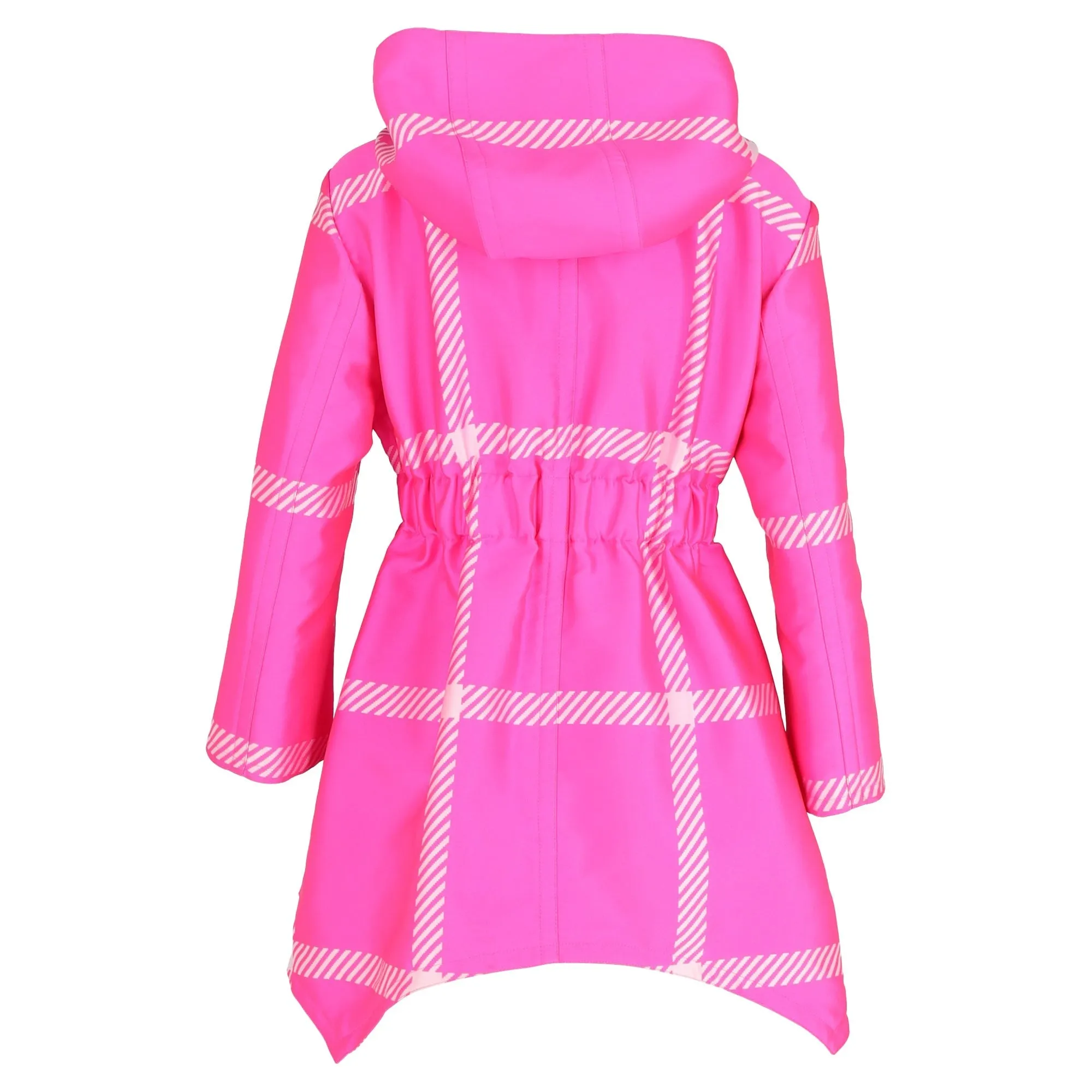 Fendi Pop Tartan Raincoat with Hood in Pink Polyester