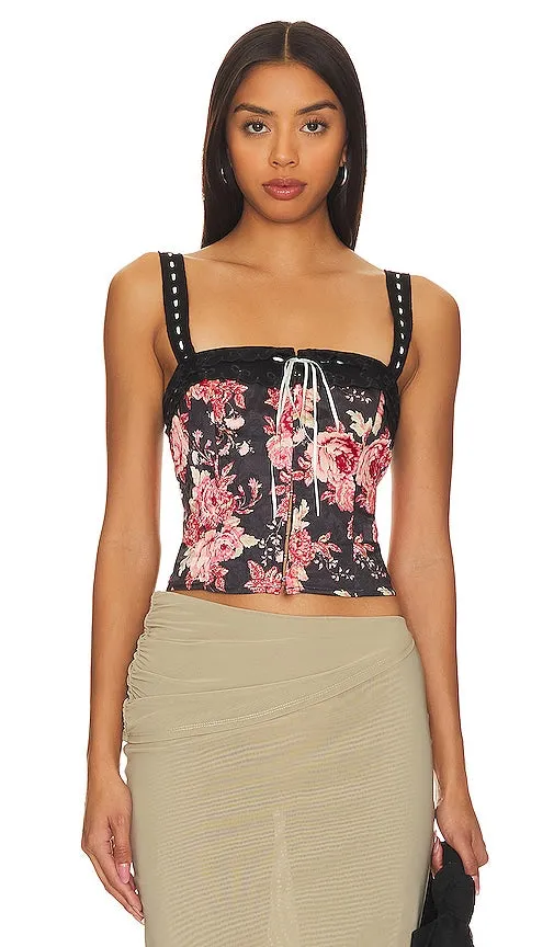 Free People x REVOLVE Belle Corset Top in Black