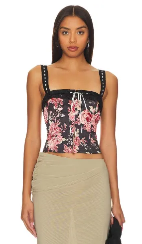 Free People x REVOLVE Belle Corset Top in Black