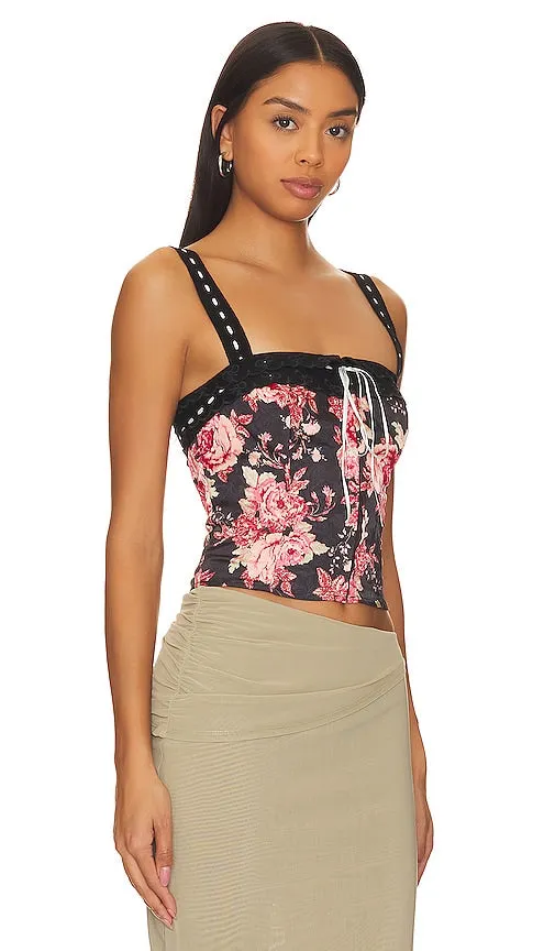 Free People x REVOLVE Belle Corset Top in Black