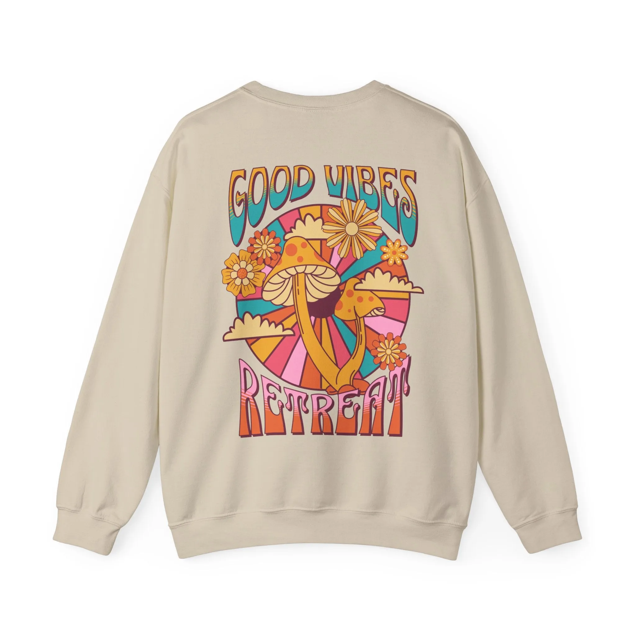 Groovy Vibes Sweatshirt, Mushroom Sweatshirt, Vintage Sweatshirt, Trendy Sweatshirt, Comfortable Sweatshirt