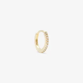 HUGGIE WHITE DIAMOND & YELLOW GOLD - 9mm