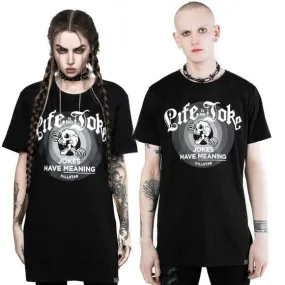 Life Is No Joke T-Shirt | Black Super Soft Cotton Jersey-Fabric