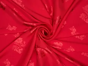 SILKY JACQUARD SATIN fabric by the yard - Floral  jacquard pattern -  flowy fabric