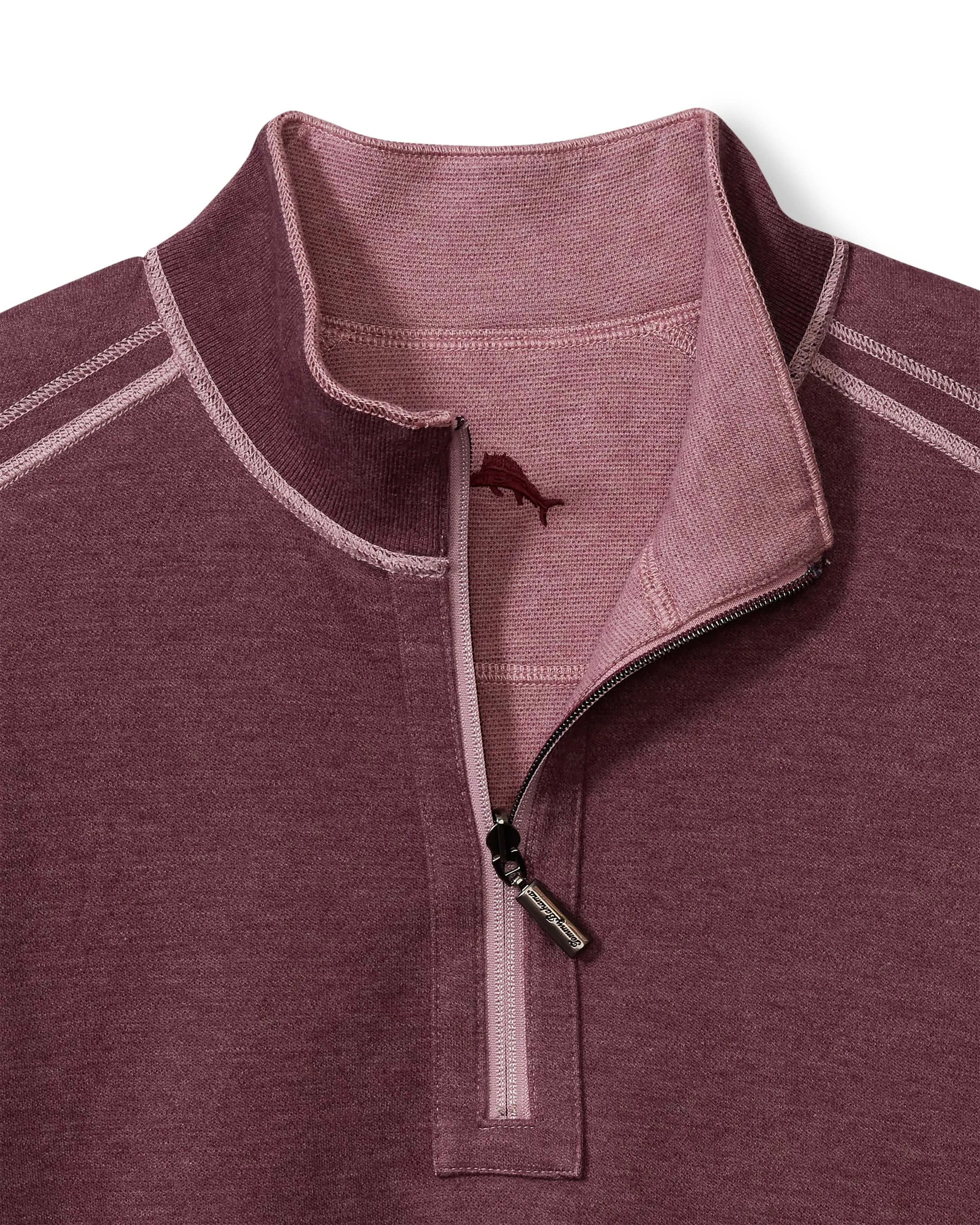 Tommy Bahama Flipfield 1/2 Zip | Purple Potion Heather