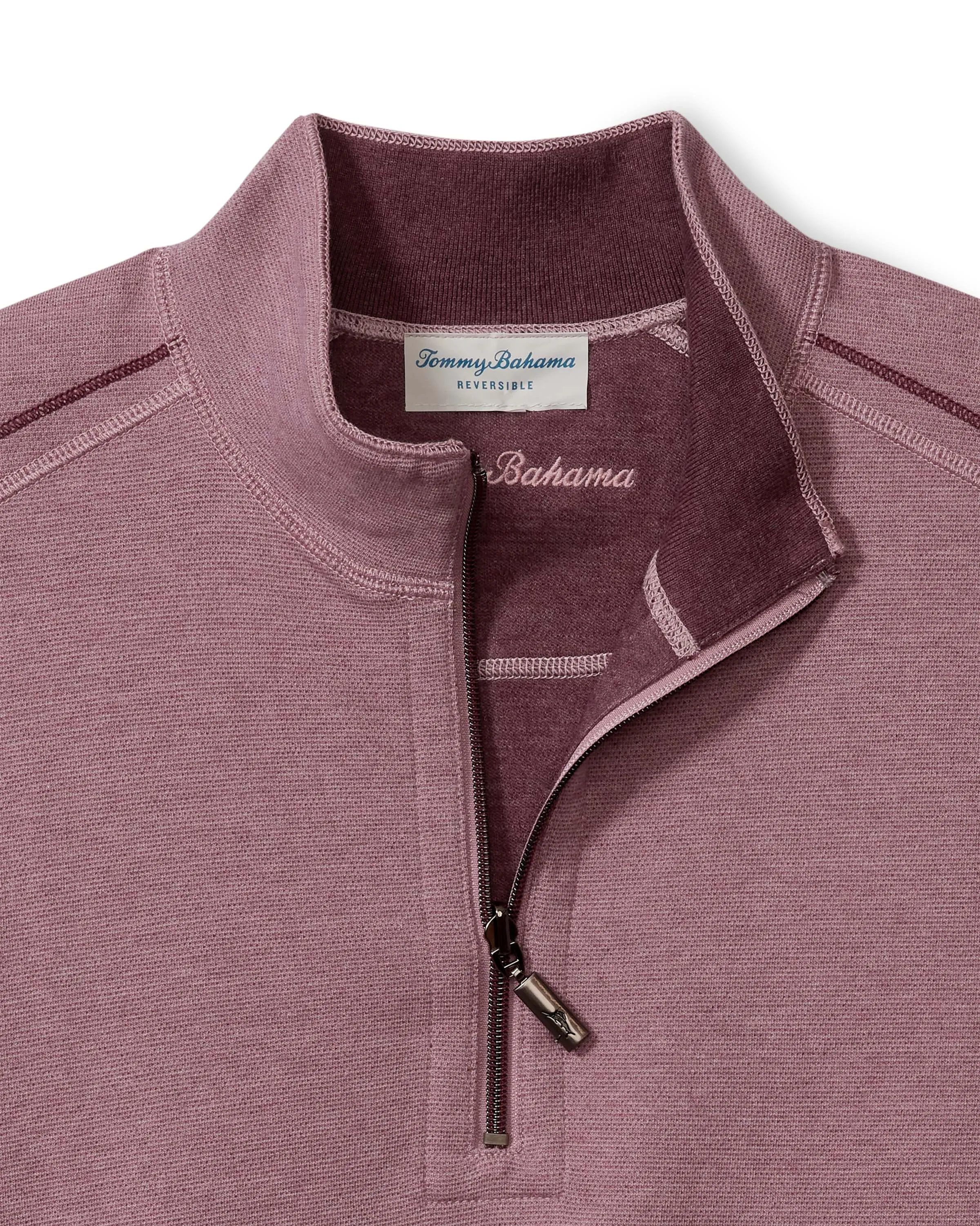 Tommy Bahama Flipfield 1/2 Zip | Purple Potion Heather