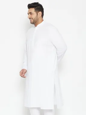 VASTRAMAY White Cotton Blend Kurta