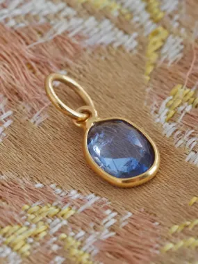 Vintage 18k Gold Rose Cut Sapphire Pendant