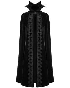 WY-1555DPM-BKM Mens Long Gothic Nobleman Velvet Vampire Cloak