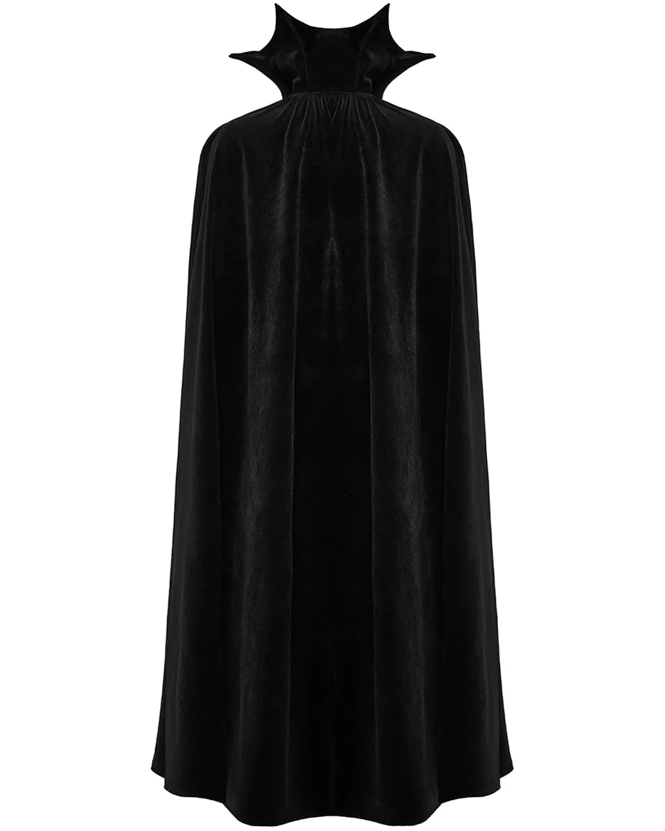 WY-1555DPM-BKM Mens Long Gothic Nobleman Velvet Vampire Cloak