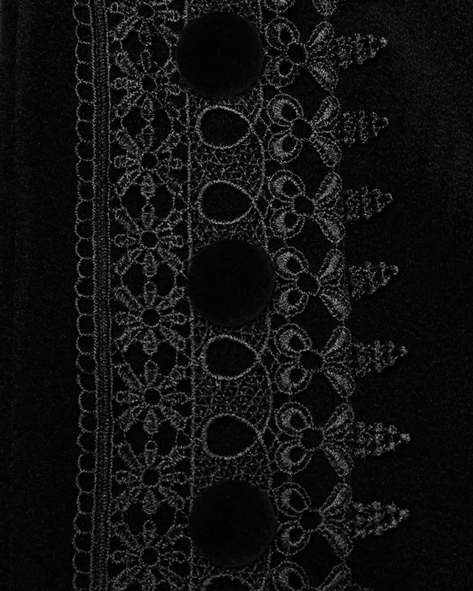 WY-1555DPM-BKM Mens Long Gothic Nobleman Velvet Vampire Cloak